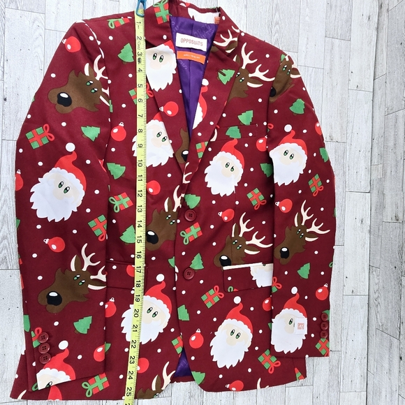 Opposuits Chistmas Christmas Santa Reindeer Suit Jacket Boys Size 12-14Y - Picture 7 of 8